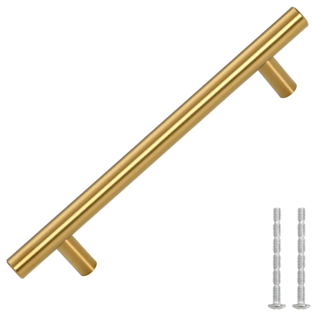 vidaXL Mânere de dulap, 10 buc., auriu, 128 mm, oțel inoxidabil vidaXL Mânere de dulap, 10 buc., auriu, 128 mm, oțel inoxidabil