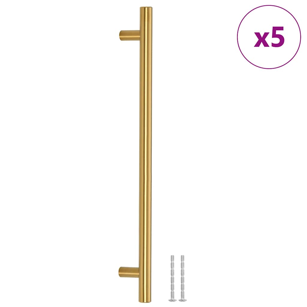 vidaXL Mânere de dulap, 5 buc., auriu, 224 mm, oțel inoxidabil vidaXL Mânere de dulap, 5 buc., auriu, 224 mm, oțel inoxidabil