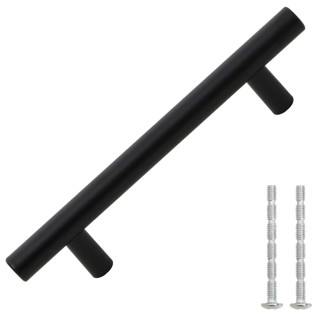 vidaXL Mânere de dulap, 10 buc., negru, 96 mm, oțel inoxidabil vidaXL Mânere de dulap, 10 buc., negru, 96 mm, oțel inoxidabil