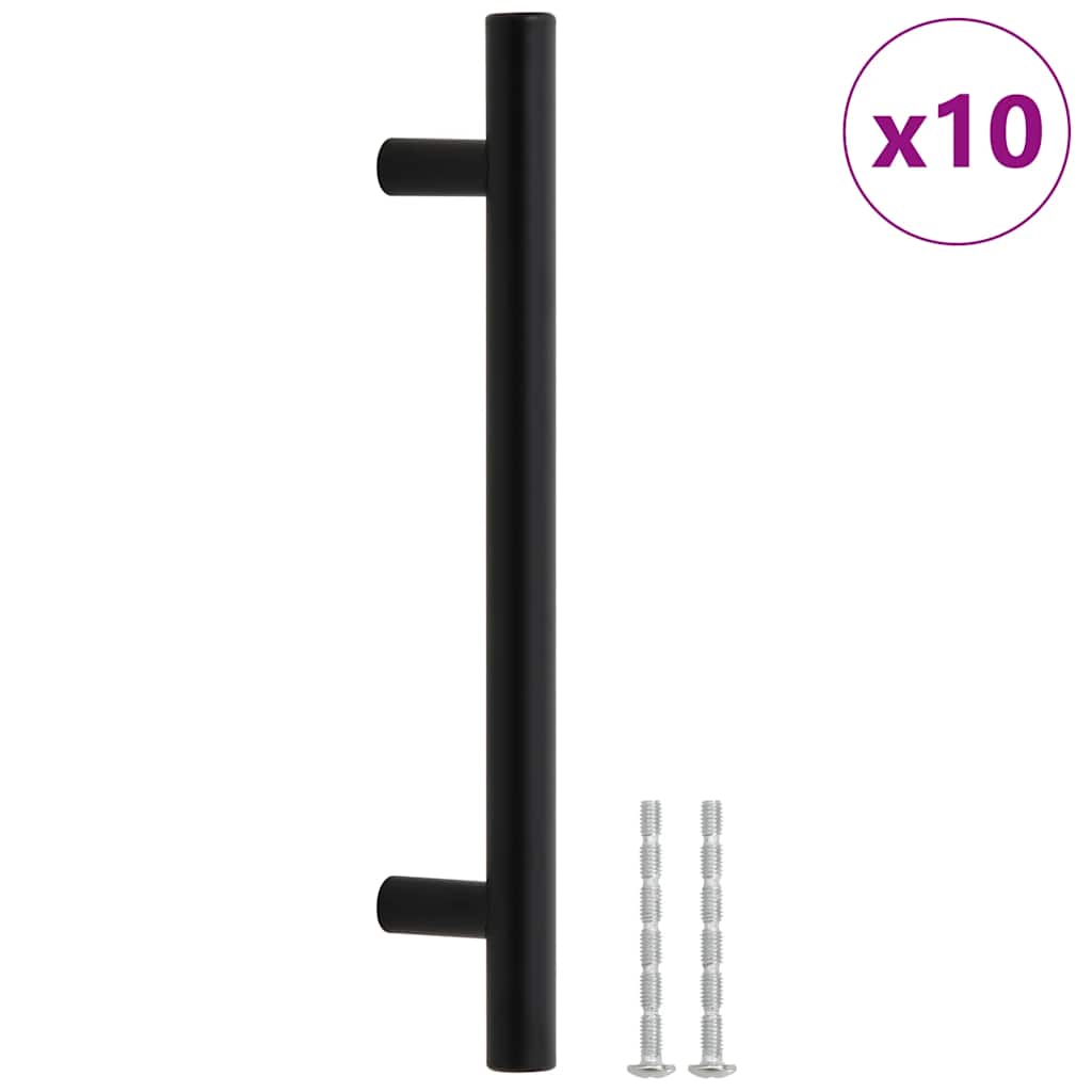 vidaXL Mânere de dulap, 10 buc., negru, 128 mm, oțel inoxidabil