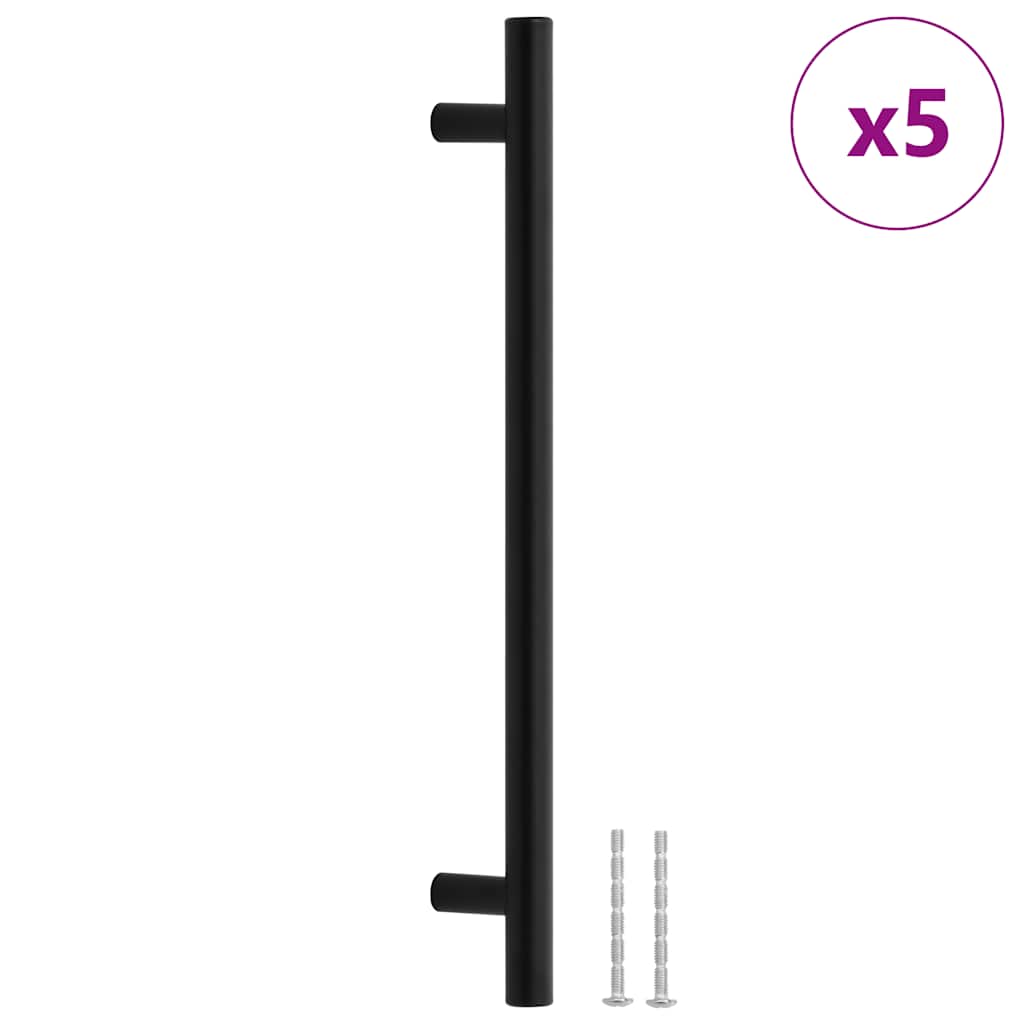 vidaXL Mânere de dulap, 5 buc., negru, 192 mm, oțel inoxidabil vidaXL Mânere de dulap, 5 buc., negru, 192 mm, oțel inoxidabil