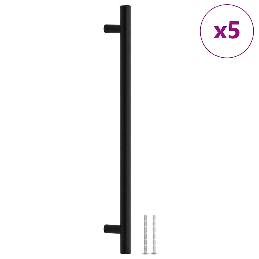 vidaXL Mânere de dulap, 5 buc., negru, 224 mm, oțel inoxidabil vidaXL Mânere de dulap, 5 buc., negru, 224 mm, oțel inoxidabil