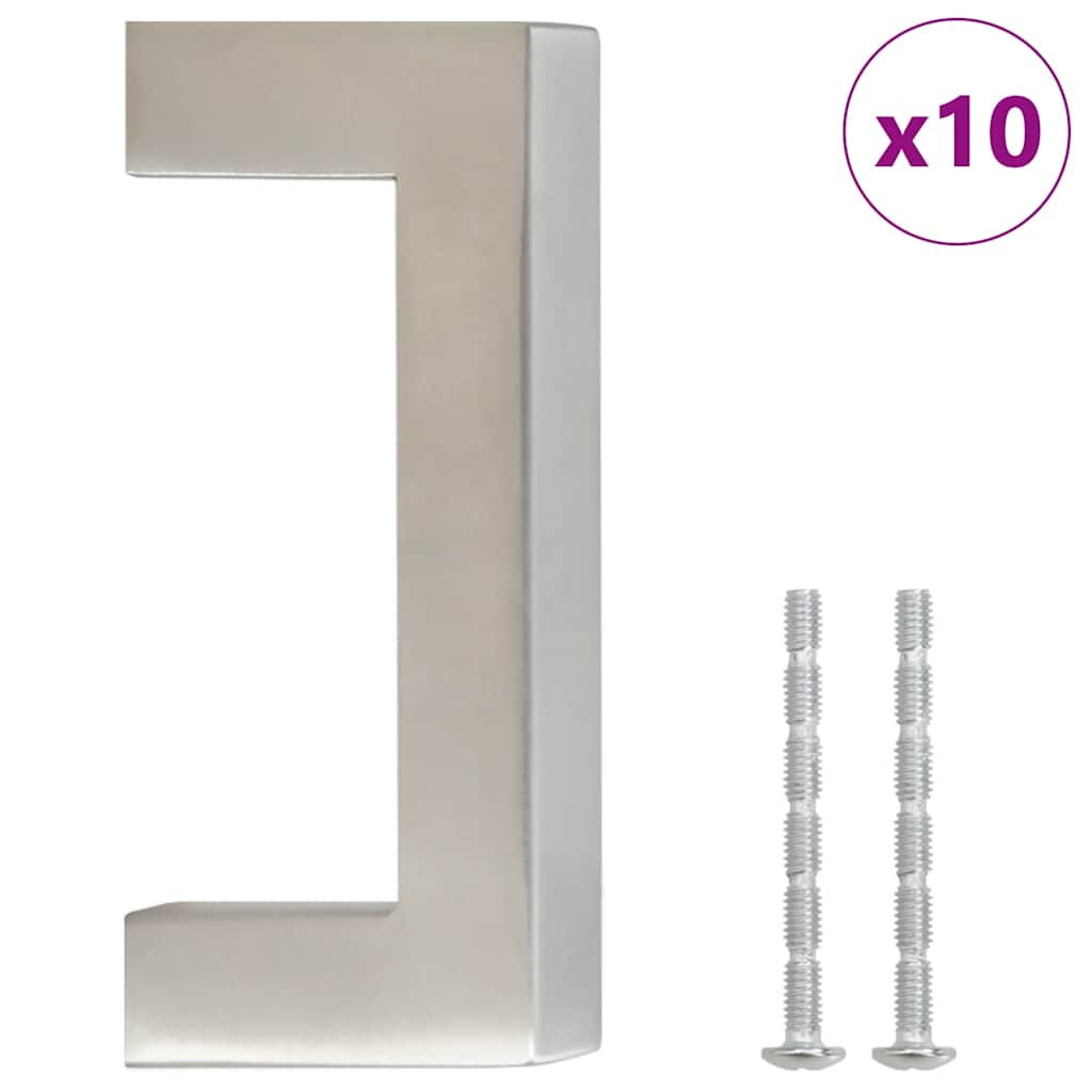 vidaXL Mânere de dulap, 10 buc., argintiu, 64 mm, oțel inoxidabil vidaXL Mânere de dulap, 10 buc., argintiu, 64 mm, oțel inoxidabil