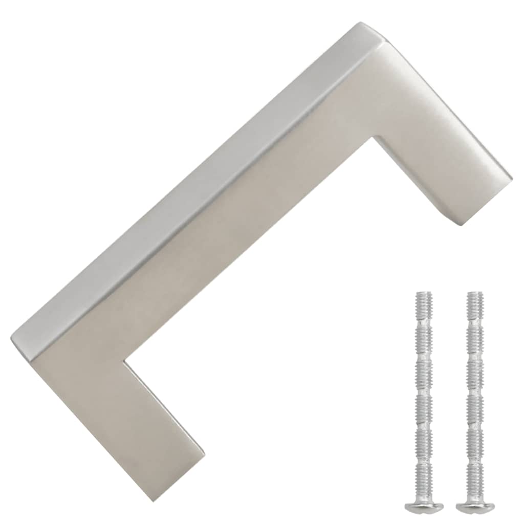 vidaXL Mânere de dulap, 10 buc., argintiu, 64 mm, oțel inoxidabil vidaXL Mânere de dulap, 10 buc., argintiu, 64 mm, oțel inoxidabil