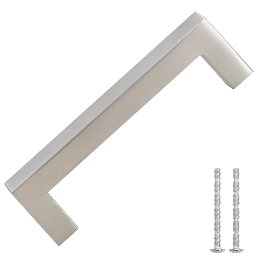 vidaXL Mânere de dulap, 10 buc., argintiu, 96 mm, oțel inoxidabil vidaXL Mânere de dulap, 10 buc., argintiu, 96 mm, oțel inoxidabil
