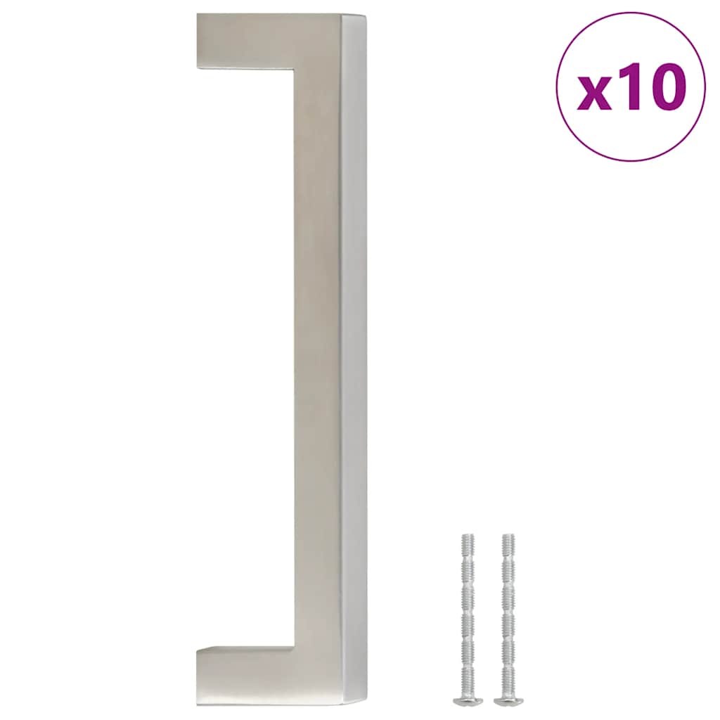 vidaXL Mânere de dulap, 10 buc., argintiu, 128 mm, oțel inoxidabil vidaXL Mânere de dulap, 10 buc., argintiu, 128 mm, oțel inoxidabil
