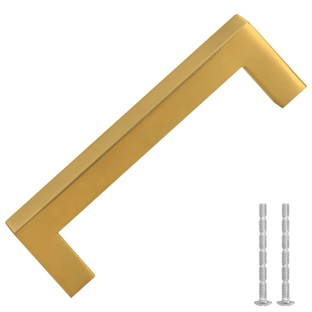 vidaXL Mânere de dulap, 10 buc., auriu, 96 mm, oțel inoxidabil vidaXL Mânere de dulap, 10 buc., auriu, 96 mm, oțel inoxidabil