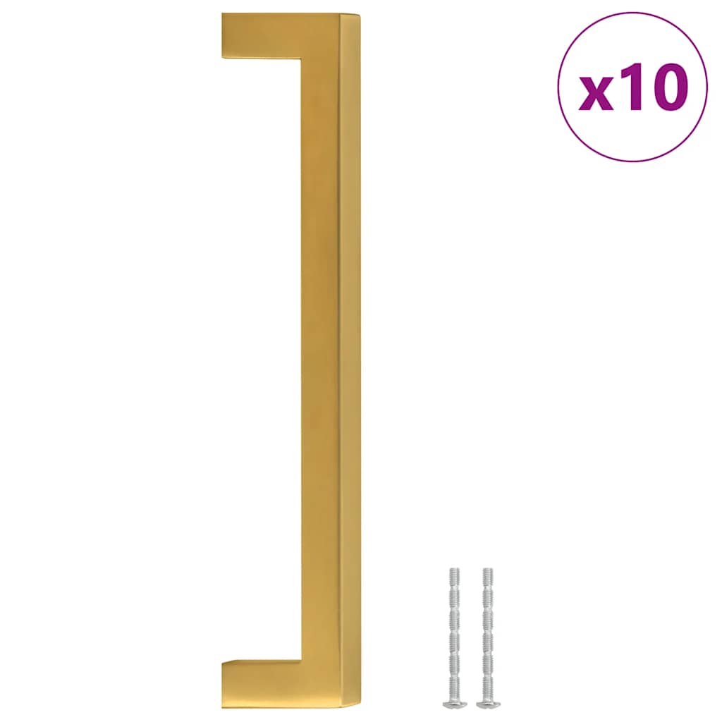 vidaXL Mânere de dulap, 10 buc., auriu, 160 mm, oțel inoxidabil vidaXL Mânere de dulap, 10 buc., auriu, 160 mm, oțel inoxidabil
