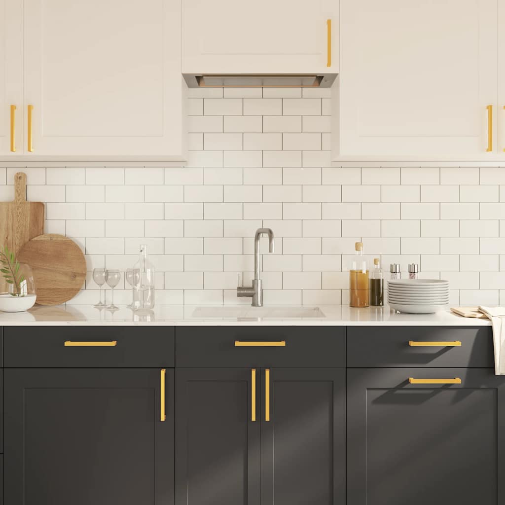 vidaXL Mânere de dulap, 10 buc., auriu, 160 mm, oțel inoxidabil vidaXL Mânere de dulap, 10 buc., auriu, 160 mm, oțel inoxidabil