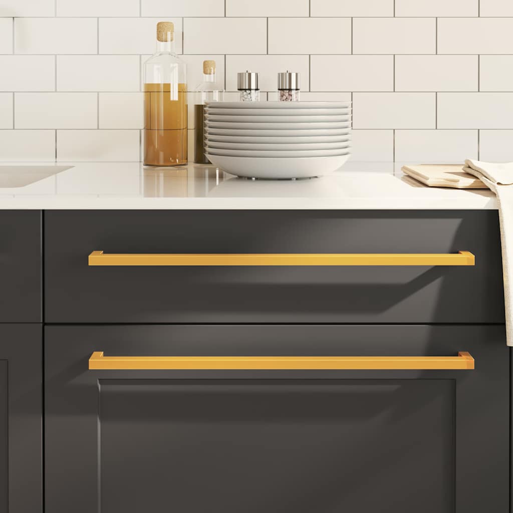 vidaXL Mânere de dulap, 5 buc., auriu, 480 mm, oțel inoxidabil vidaXL Mânere de dulap, 5 buc., auriu, 480 mm, oțel inoxidabil