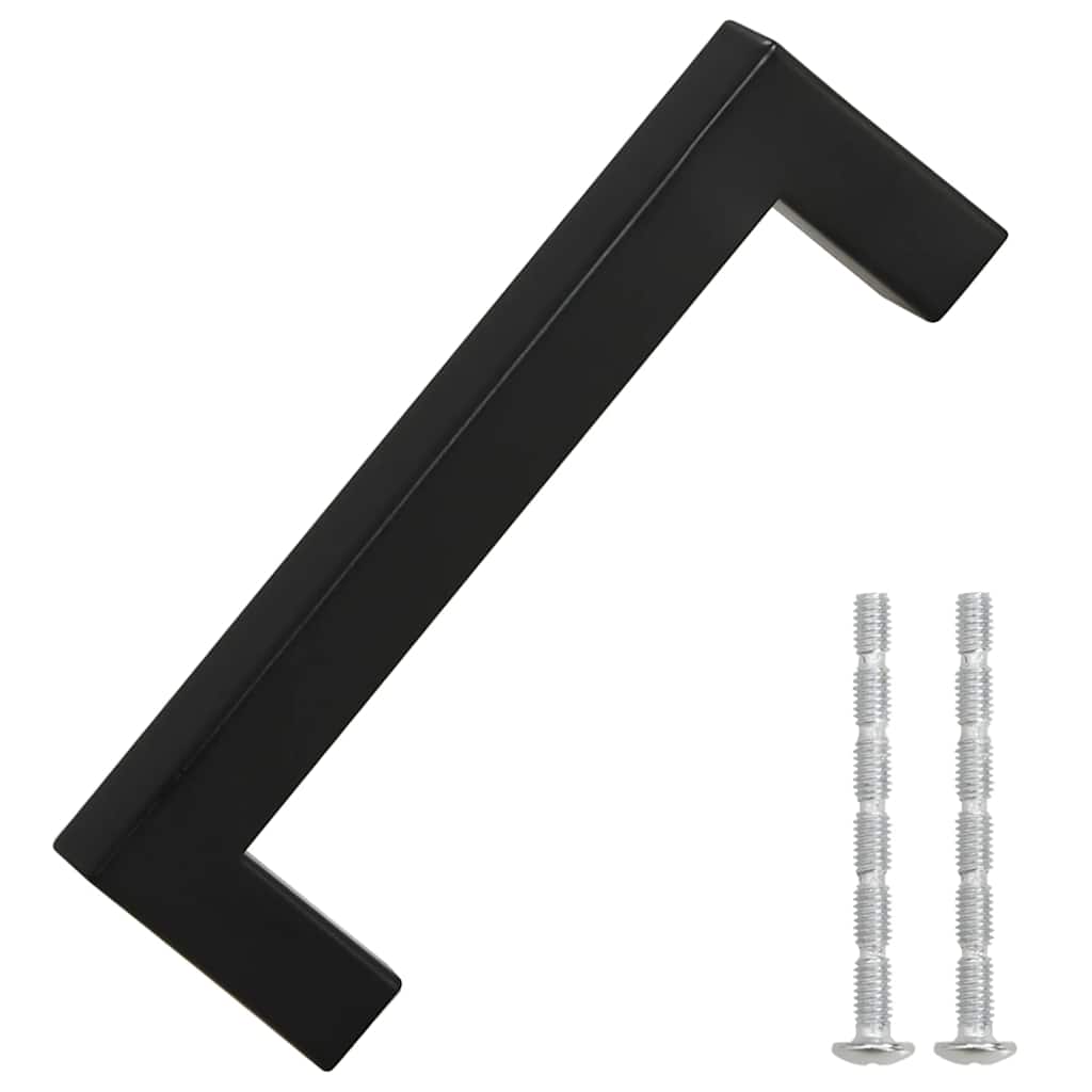 vidaXL Mânere de dulap, 10 buc., negru, 96 mm, oțel inoxidabil