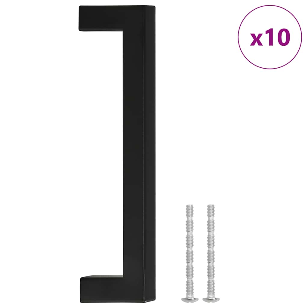 vidaXL Mânere de dulap, 10 buc., negru, 128 mm, oțel inoxidabil vidaXL Mânere de dulap, 10 buc., negru, 128 mm, oțel inoxidabil