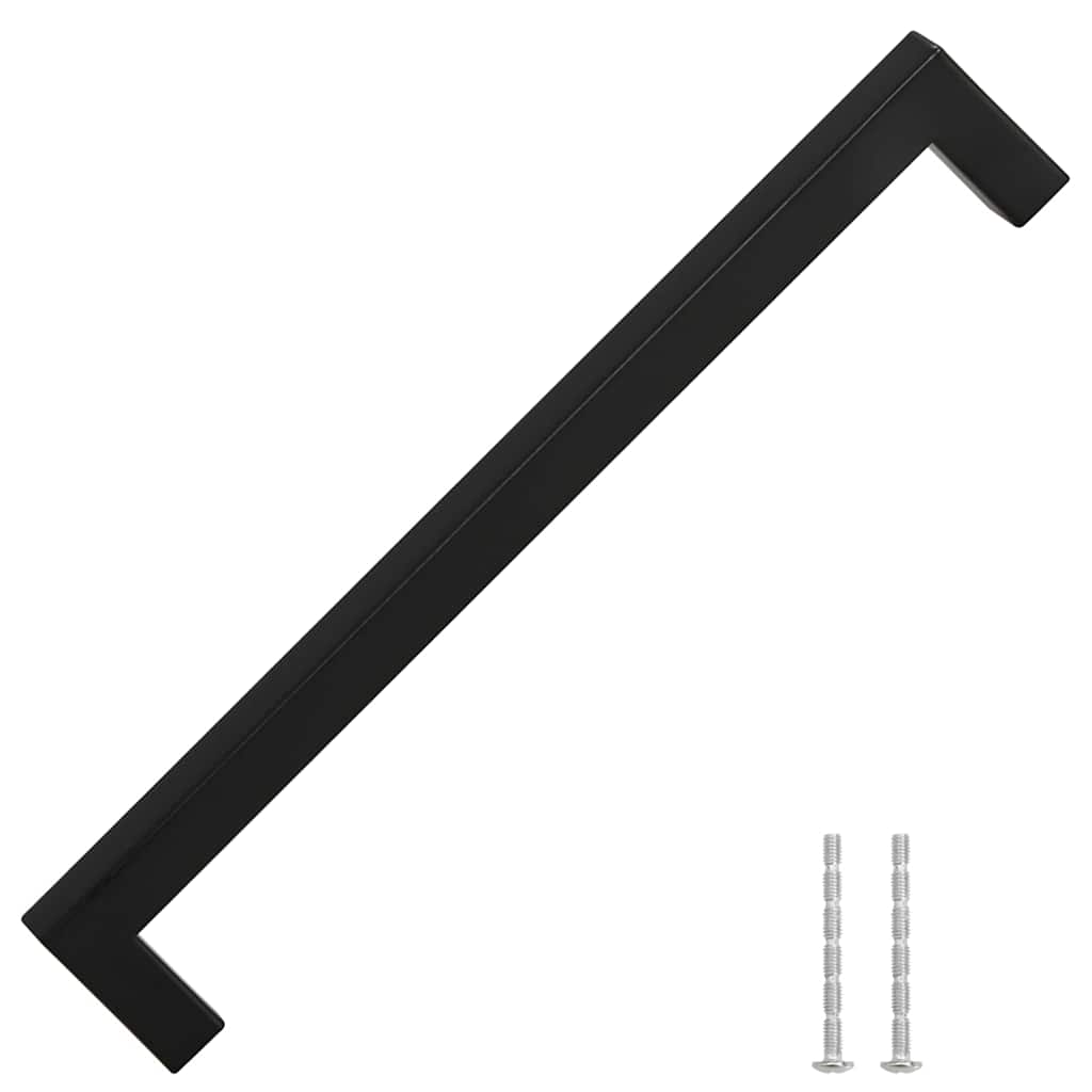 vidaXL Mânere de dulap, 5 buc., negru, 224 mm, oțel inoxidabil