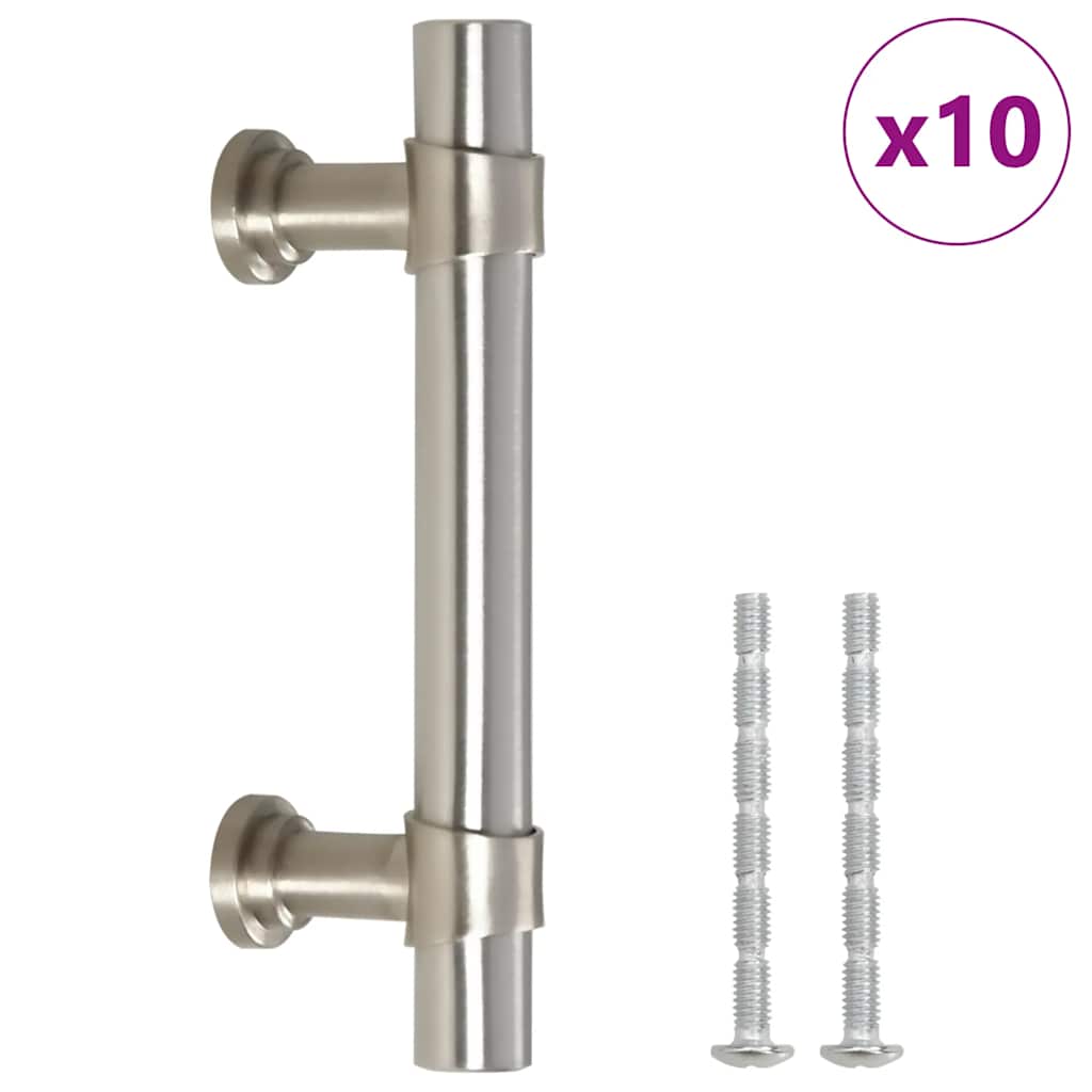 vidaXL Mânere de dulap, 10 buc., argintiu, 64 mm, oțel inoxidabil vidaXL Mânere de dulap, 10 buc., argintiu, 64 mm, oțel inoxidabil
