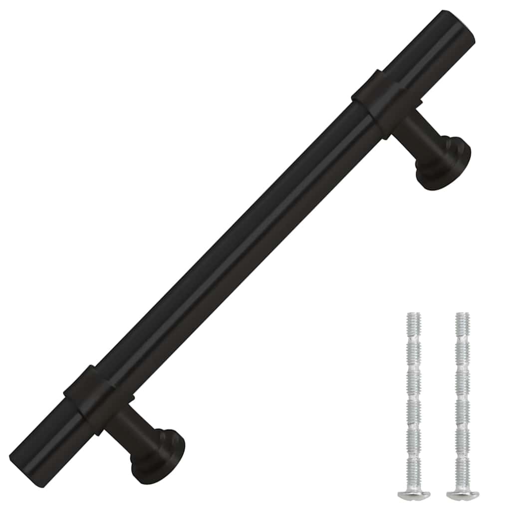 vidaXL Mânere de dulap, 10 buc., negru, 96 mm, oțel inoxidabil vidaXL Mânere de dulap, 10 buc., negru, 96 mm, oțel inoxidabil