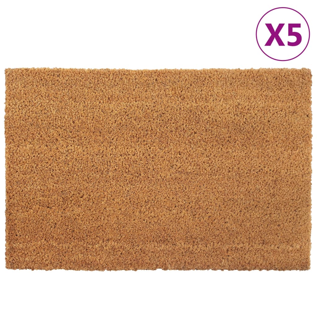 vidaXL Covoraș de ușă, 5 buc., natural, 40x60 cm, fibre de cocos vidaXL Covoraș de ușă, 5 buc., natural, 40x60 cm, fibre de cocos
