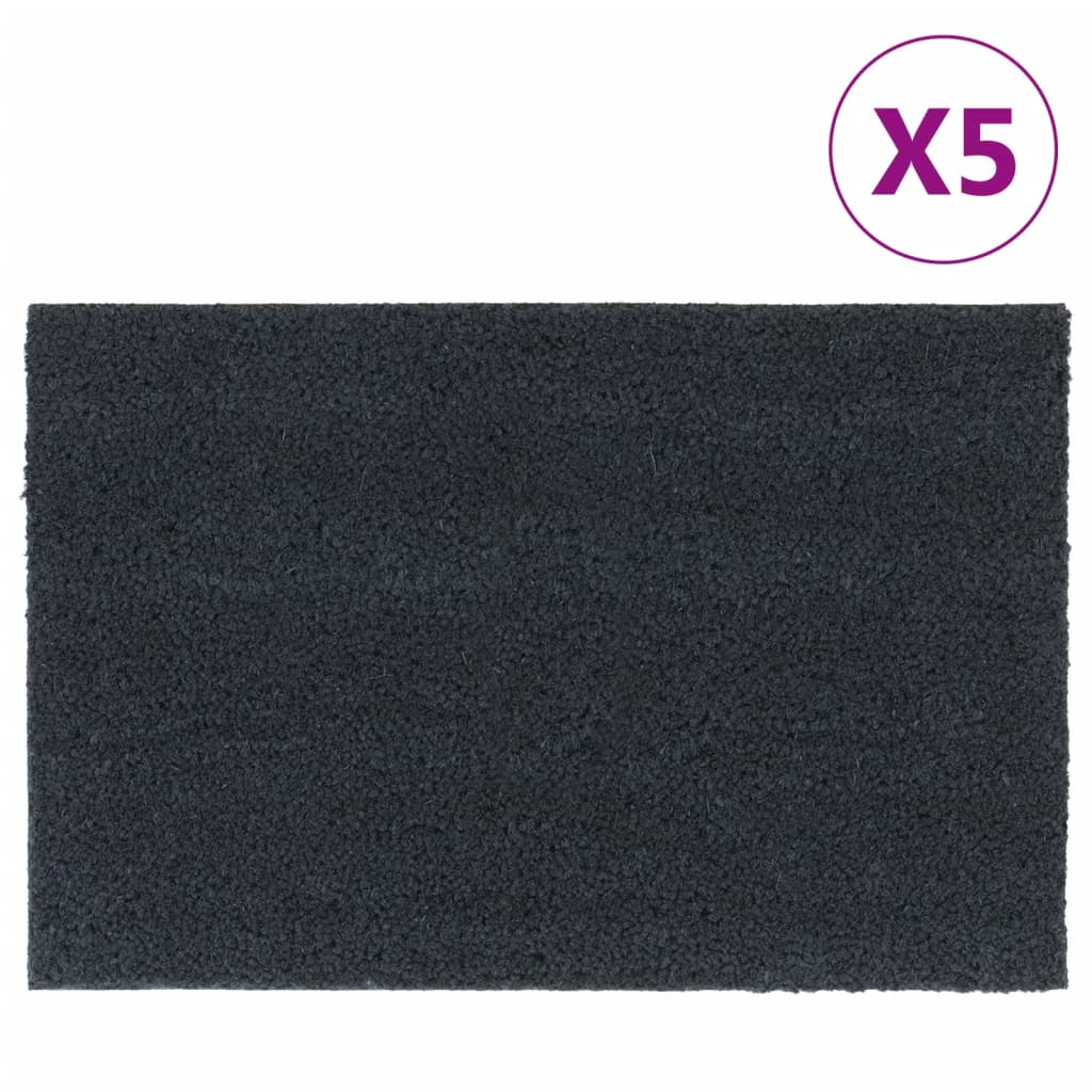 vidaXL Covoraș de ușă, 5 buc., Gri închis, 40x60 cm, fibre de cocos vidaXL Covoraș de ușă, 5 buc., Gri închis, 40x60 cm, fibre de cocos