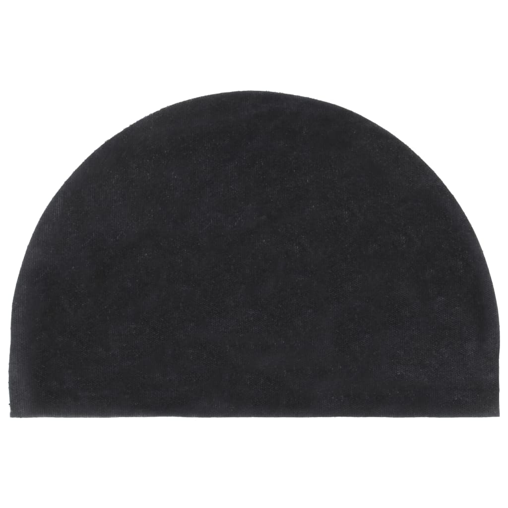 vidaXL Covoraș de ușă semirotund, Gri închis, 40x60 cm, fibre de cocos