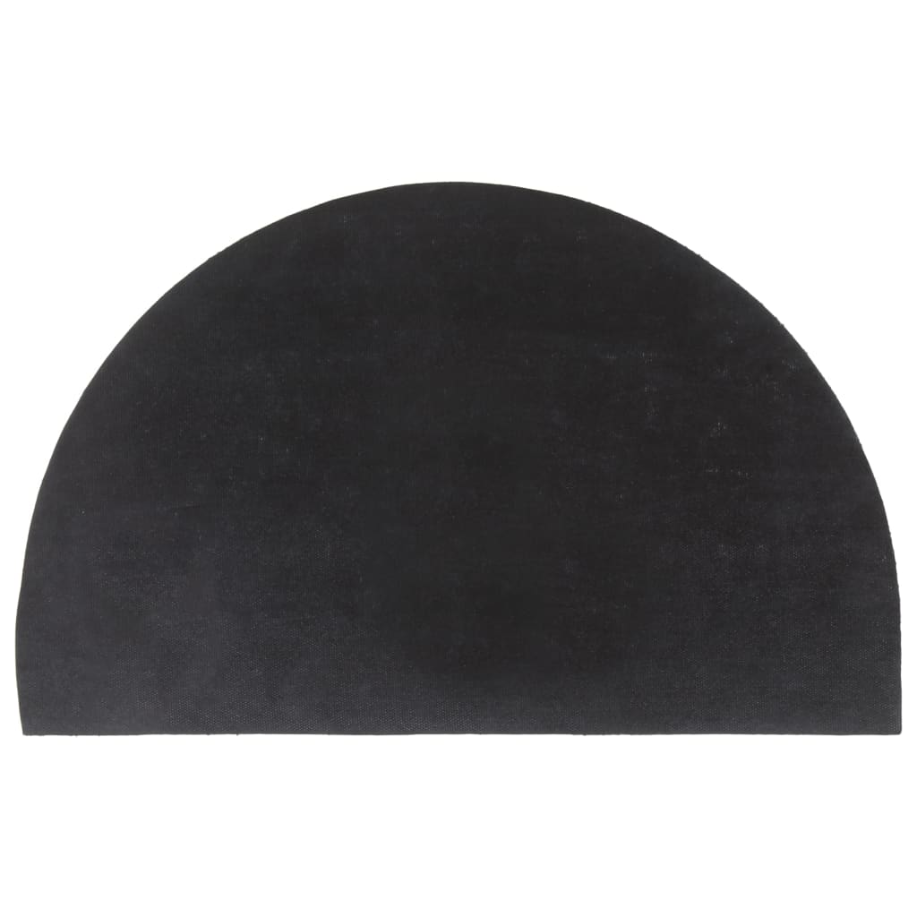 vidaXL Covoraș de ușă semirotund, Gri închis, 50x80 cm, fibre de cocos