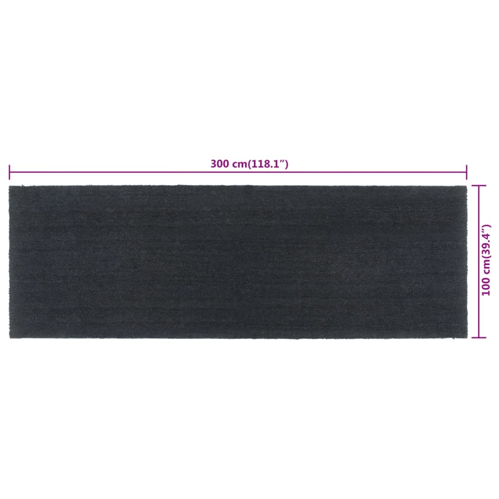 vidaXL Covoraș de ușă, Gri închis, 100x300 cm, fibre de cocos vidaXL Covoraș de ușă, Gri închis, 100x300 cm, fibre de cocos