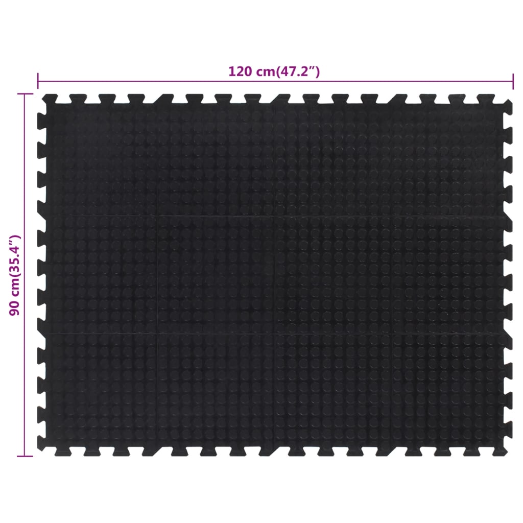 vidaXL Placă de podea din cauciuc, negru, 12 mm, 90x120 cm vidaXL Placă de podea din cauciuc, negru, 12 mm, 90x120 cm