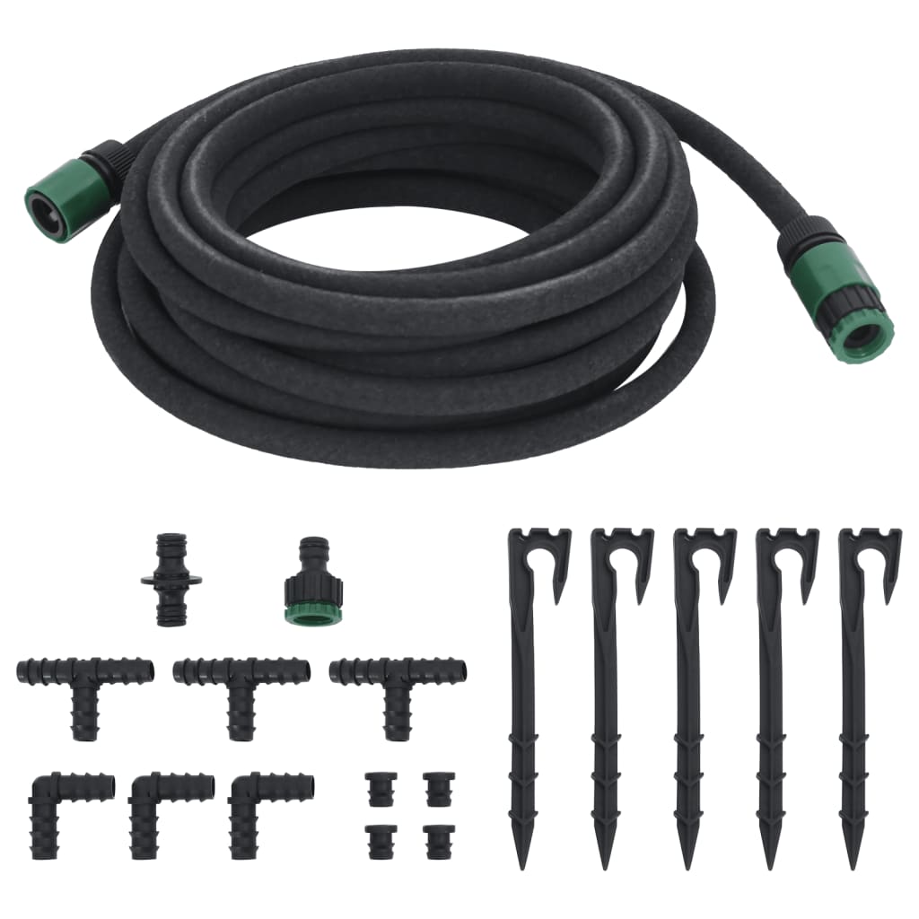 vidaXL Furtun poros de grădină, negru, 0,6", 10 m, cauciuc vidaXL Furtun poros de grădină, negru, 0,6", 10 m, cauciuc