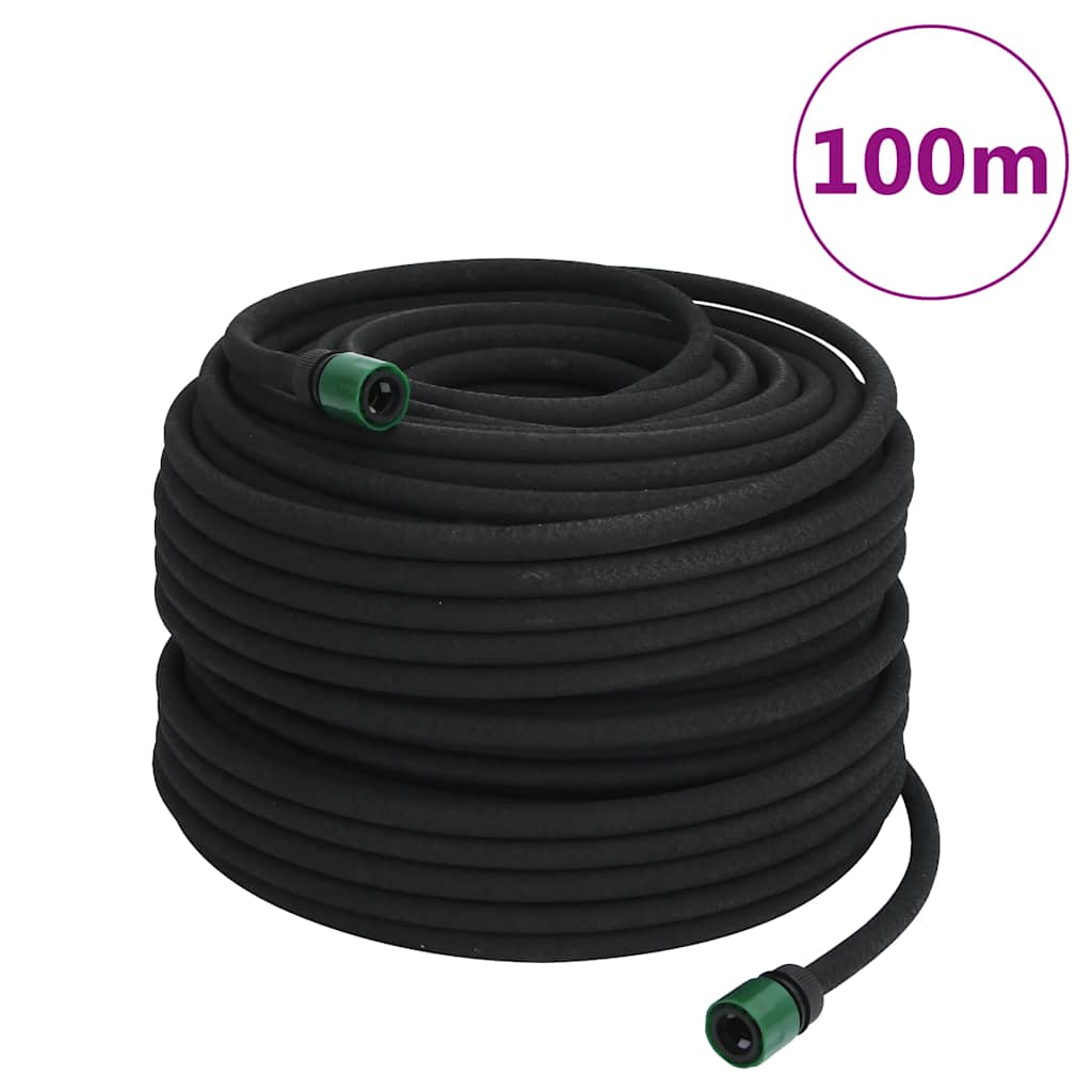 vidaXL Furtun poros de grădină, negru, 0,6", 100 m, cauciuc vidaXL Furtun poros de grădină, negru, 0,6", 100 m, cauciuc