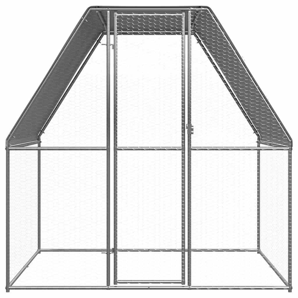 vidaXL Coteț pentru pui, argintiu și gri, 2x2x2 m, oțel galvanizat vidaXL Coteț pentru pui, argintiu și gri, 2x2x2 m, oțel galvanizat