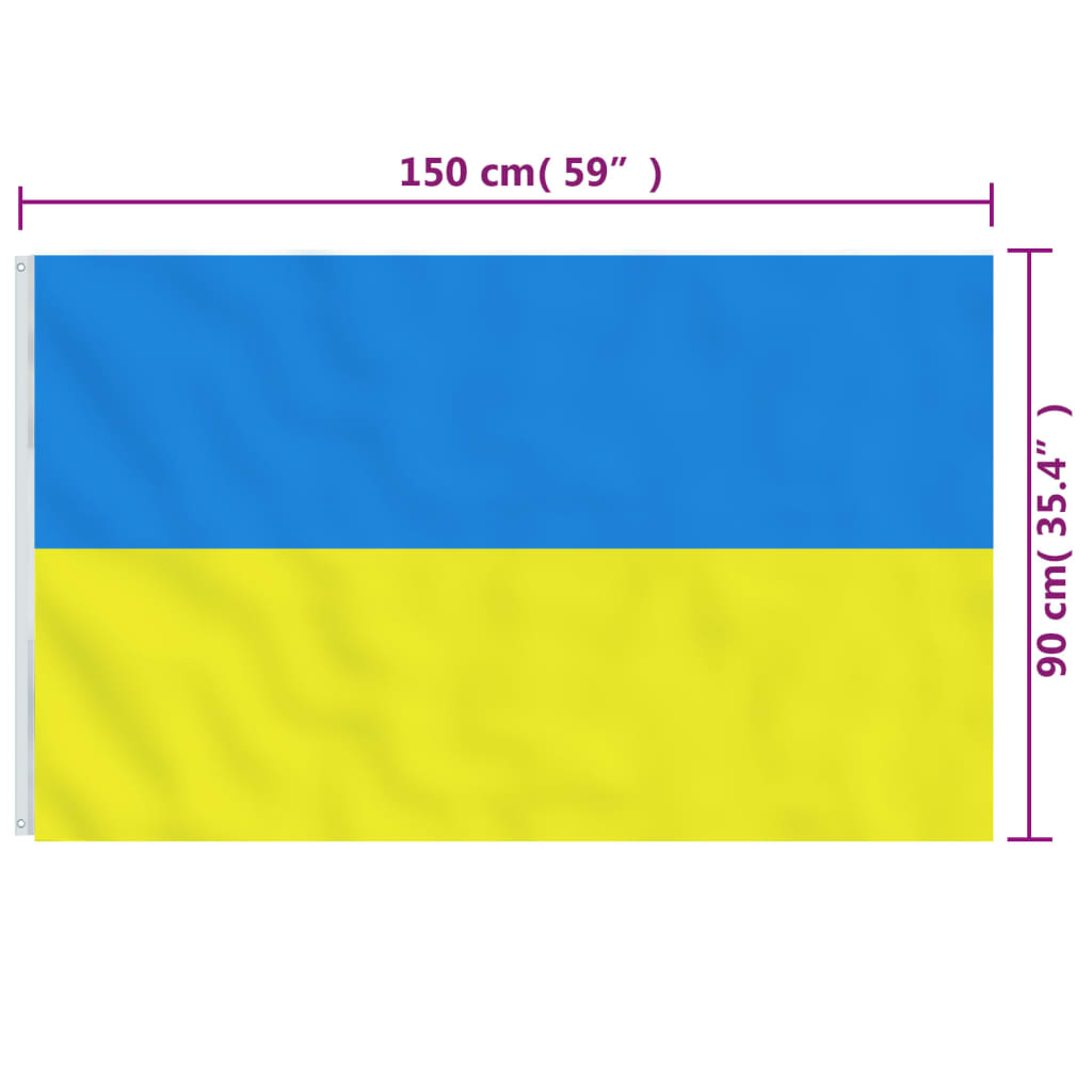 vidaXL Steagul Ucrainei cu ocheți din alamă, 90x150 cm vidaXL Steagul Ucrainei cu ocheți din alamă, 90x150 cm