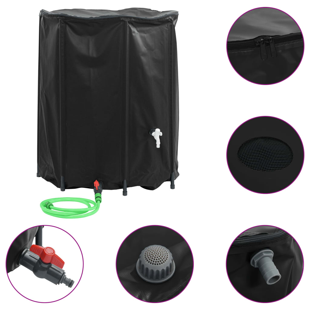 vidaXL Rezervor de apă cu robinet, pliabil, 1250 L, PVC vidaXL Rezervor de apă cu robinet, pliabil, 1250 L, PVC