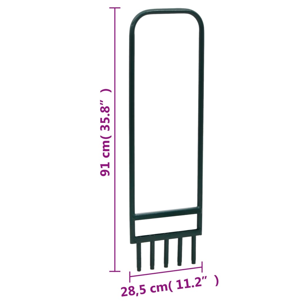 vidaXL Aerator gazon 5 tije tubulare, verde oțel vopsit electrostatic vidaXL Aerator gazon 5 tije tubulare, verde oțel vopsit electrostatic
