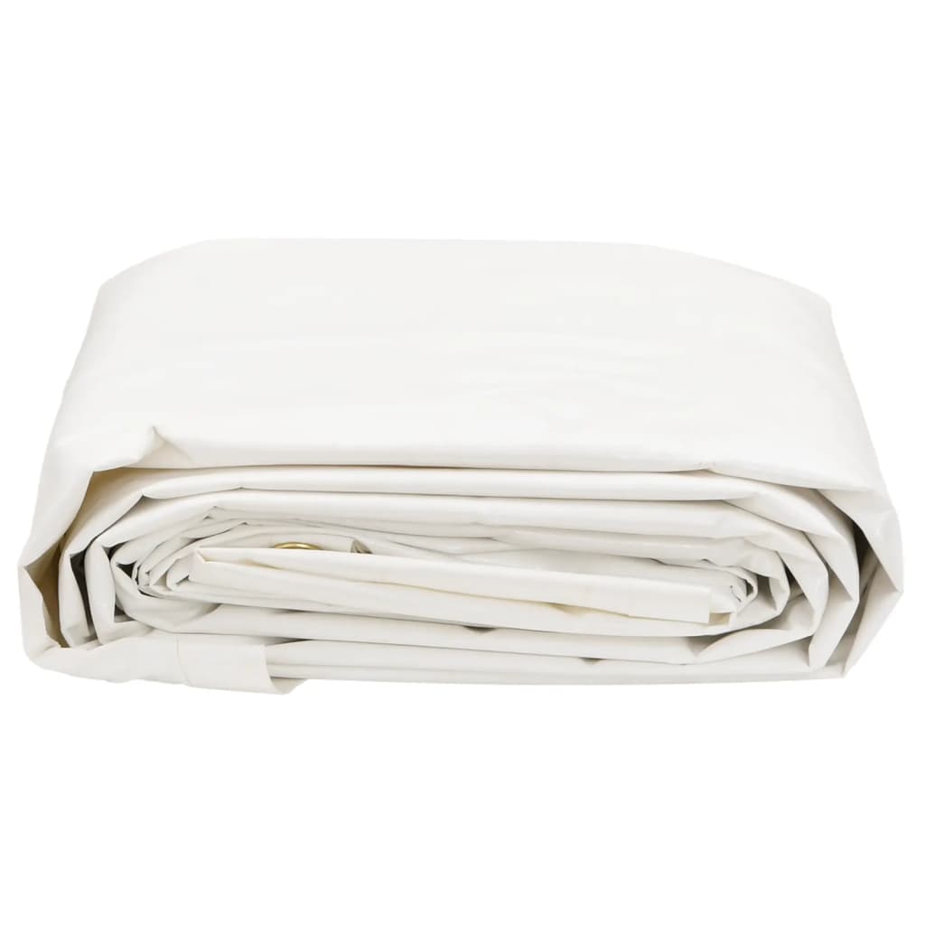 vidaXL Prelată, alb, 5x7 m, 650 g/m²
