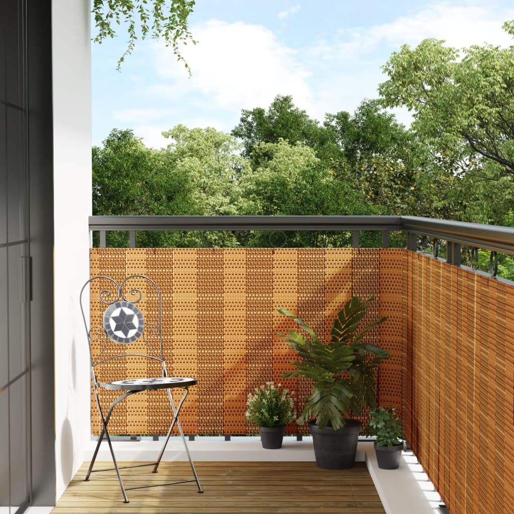 vidaXL Paravan Balcon Maro Deschis 400x80 cm Poly Rattan vidaXL Paravan Balcon Maro Deschis 400x80 cm Poly Rattan