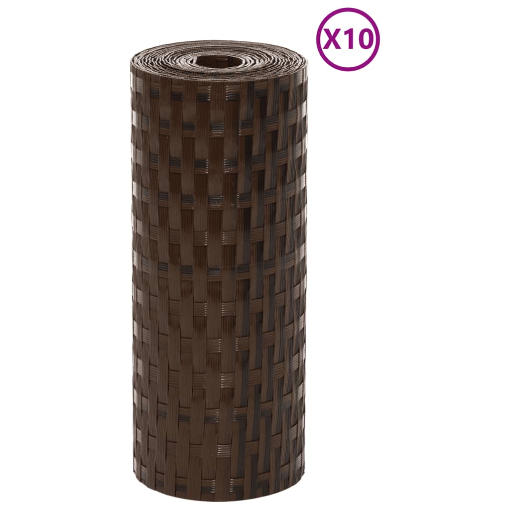 vidaXL Paravan pentru balcon 10 buc. maro și negru 255x19 cm poliratan vidaXL Paravan pentru balcon 10 buc. maro și negru 255x19 cm poliratan