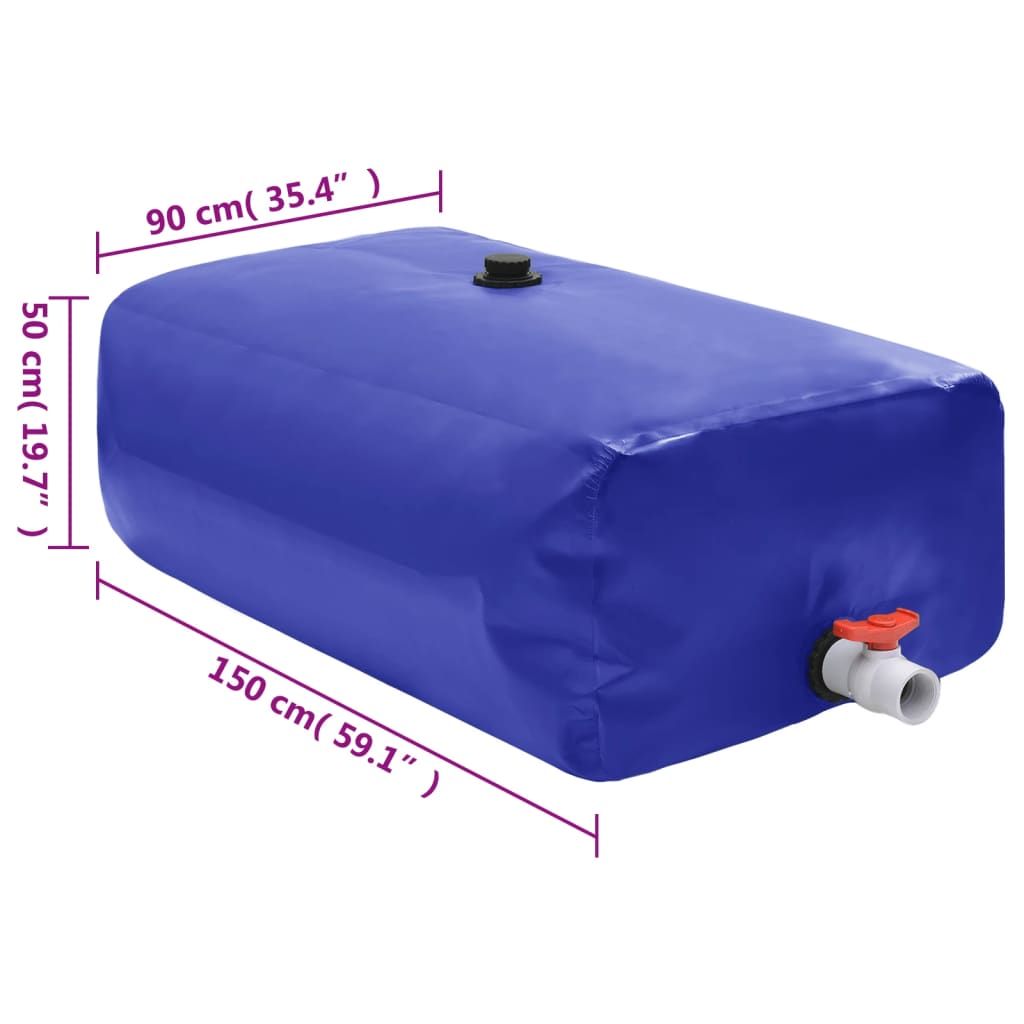 vidaXL Rezervor de apă cu robinet, pliabil, 670 L, PVC vidaXL Rezervor de apă cu robinet, pliabil, 670 L, PVC