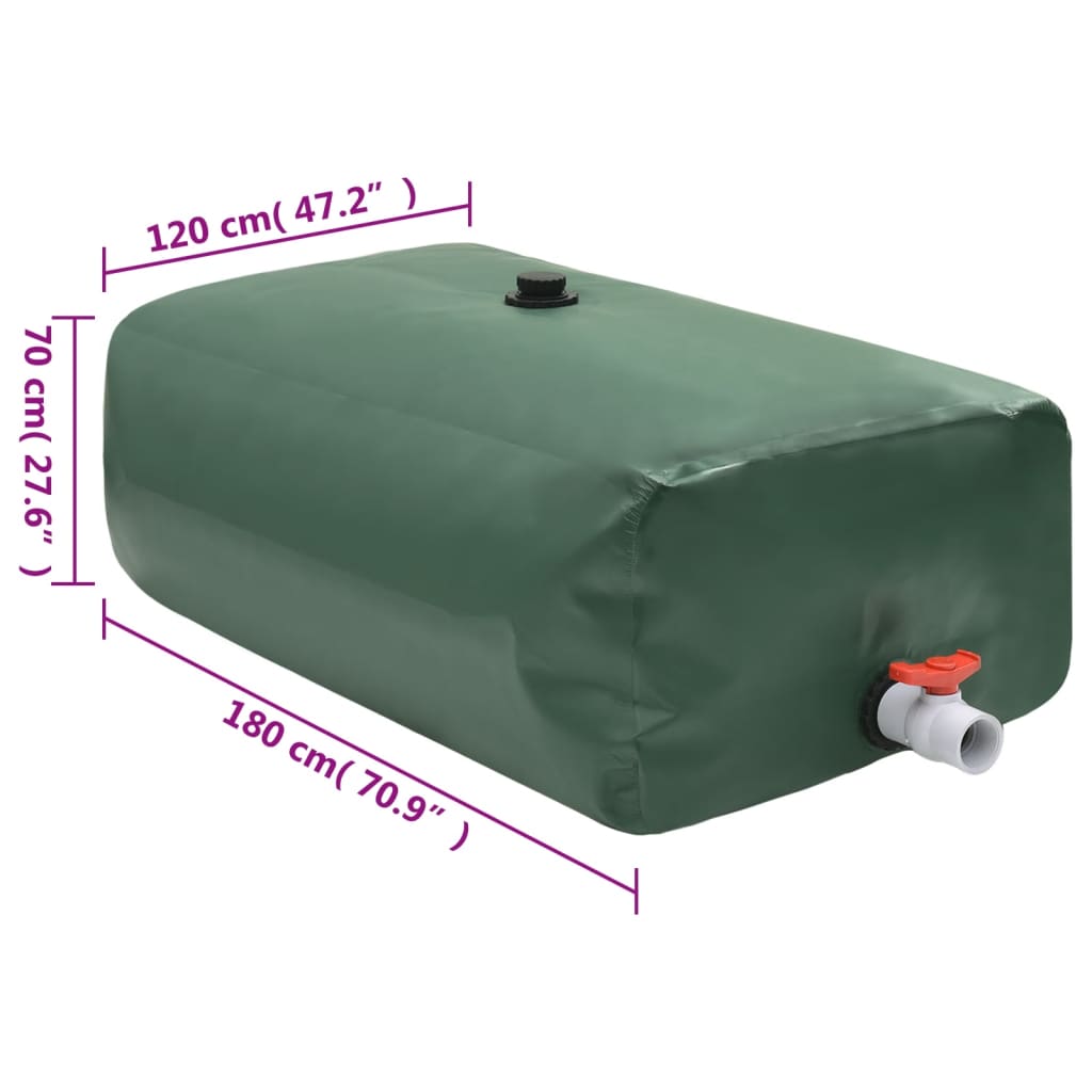 vidaXL Rezervor de apă cu robinet, pliabil, 1500 L, PVC vidaXL Rezervor de apă cu robinet, pliabil, 1500 L, PVC