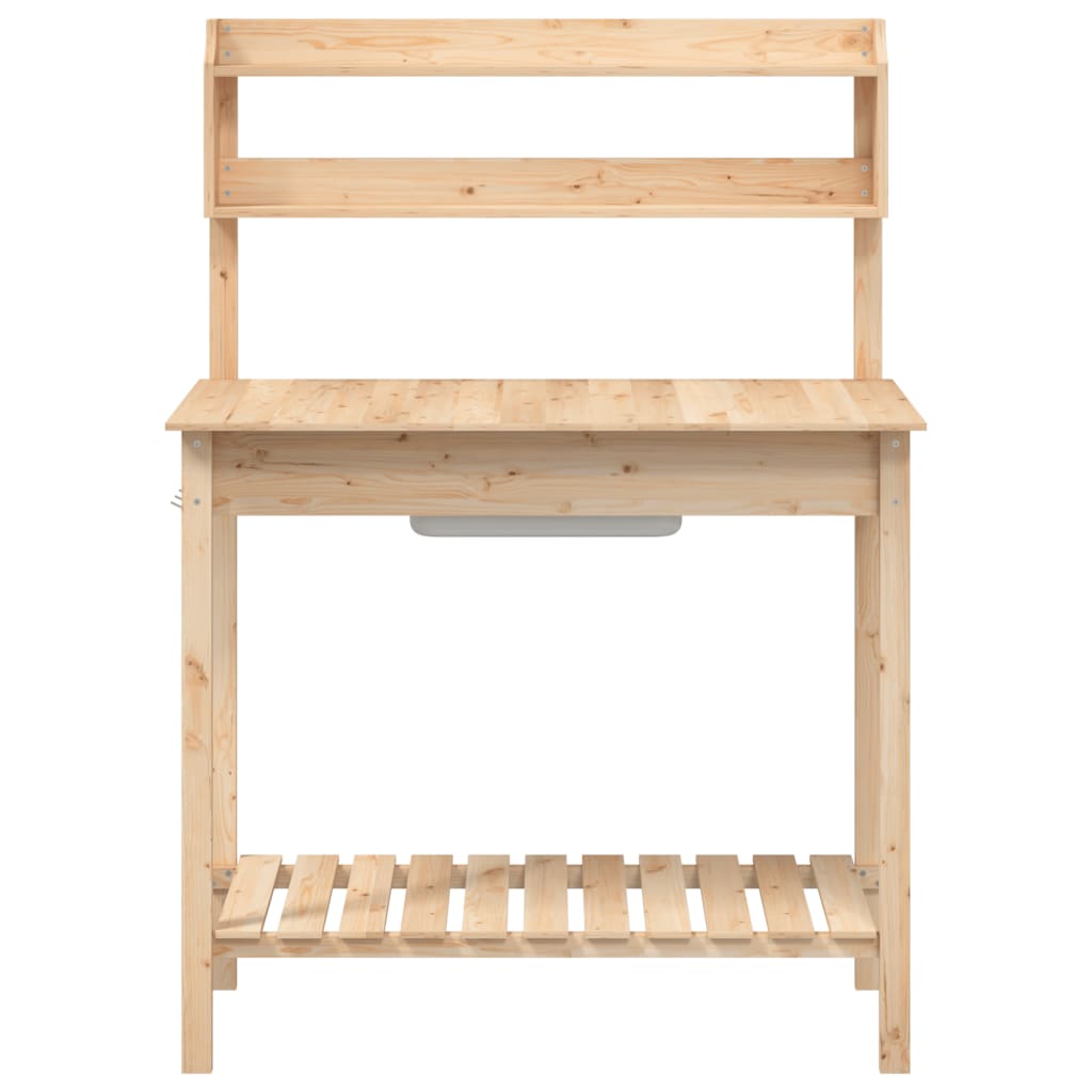 vidaXL Masă plantare cu chiuvetă, 147,5x44x139,5 cm, lemn masiv brad vidaXL Masă plantare cu chiuvetă, 147,5x44x139,5 cm, lemn masiv brad