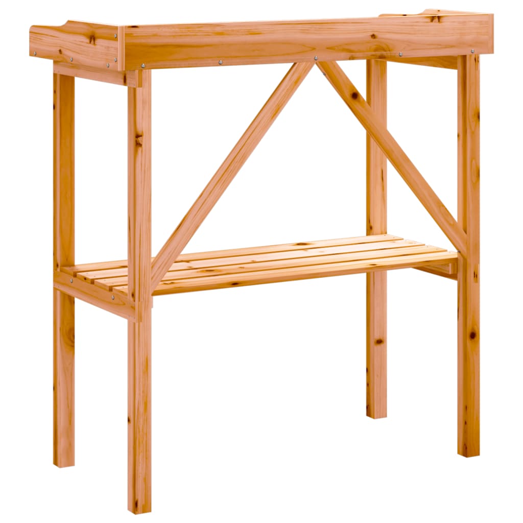 vidaXL Masă de plante cu raft, maro, 78x38x82,5 cm, lemn masiv de brad vidaXL Masă de plante cu raft, maro, 78x38x82,5 cm, lemn masiv de brad