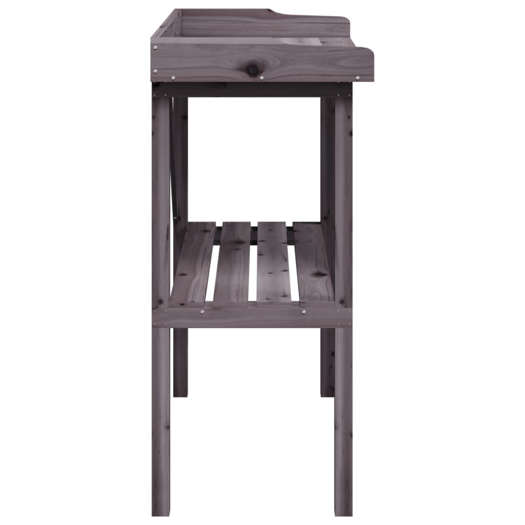 vidaXL Masă de plante cu raft, gri, 78x38x82,5 cm, lemn masiv de brad vidaXL Masă de plante cu raft, gri, 78x38x82,5 cm, lemn masiv de brad