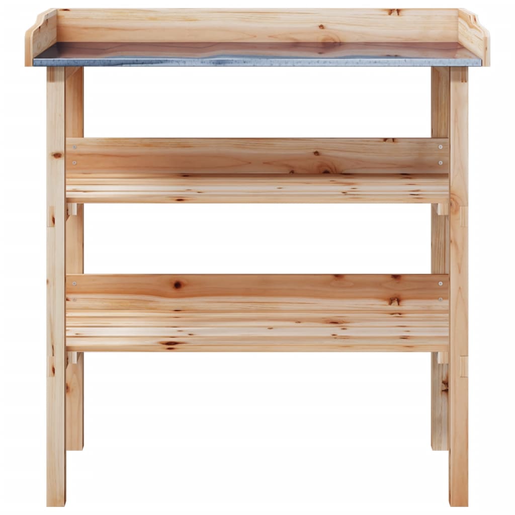 vidaXL Masă de plante cu raft, 78x38x82,5 cm, lemn masiv de brad
