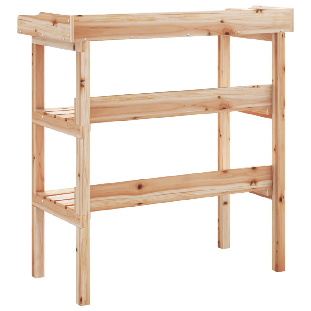 vidaXL Masă de plante cu raft, 78x38x82,5 cm, lemn masiv de brad