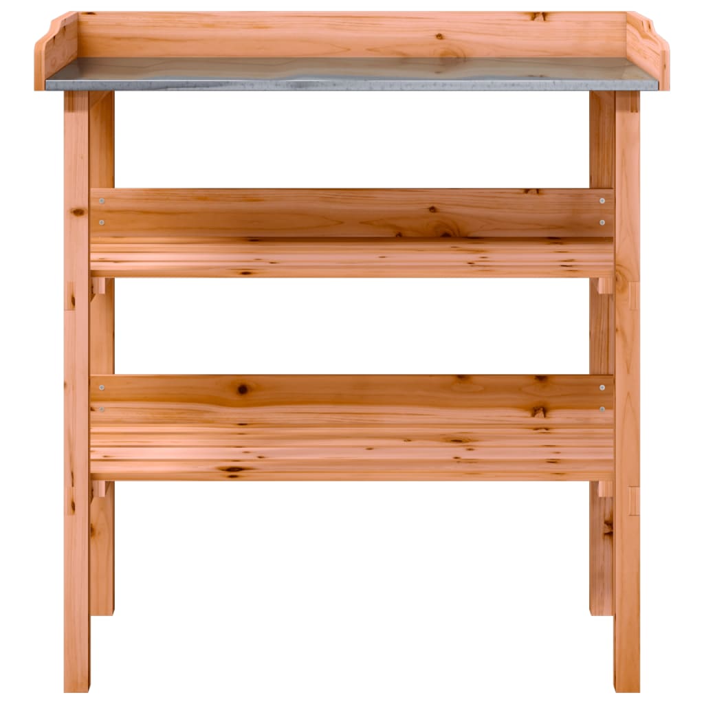 vidaXL Masă de plante cu raft, maro, 78x38x82,5 cm, lemn masiv de brad vidaXL Masă de plante cu raft, maro, 78x38x82,5 cm, lemn masiv de brad