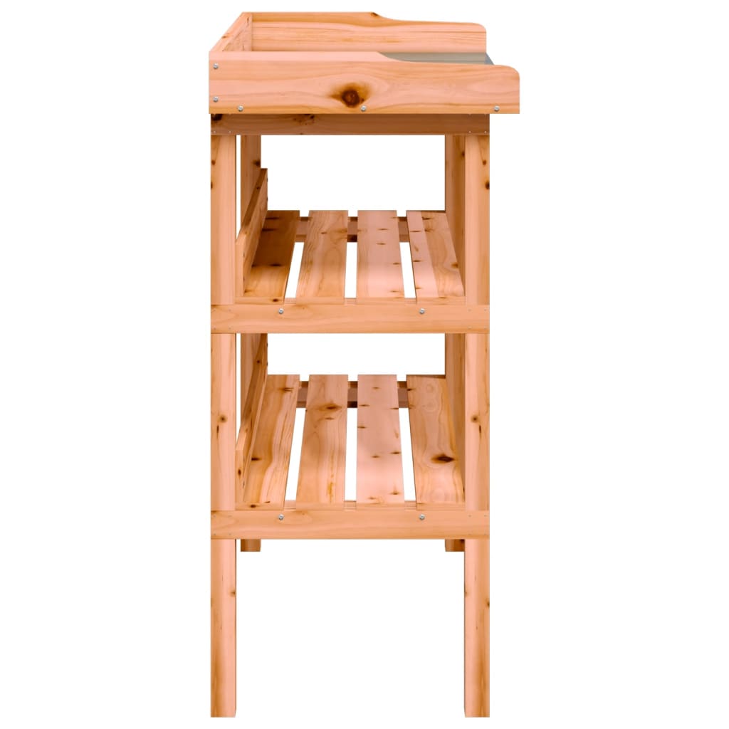 vidaXL Masă de plante cu raft, maro, 78x38x82,5 cm, lemn masiv de brad vidaXL Masă de plante cu raft, maro, 78x38x82,5 cm, lemn masiv de brad