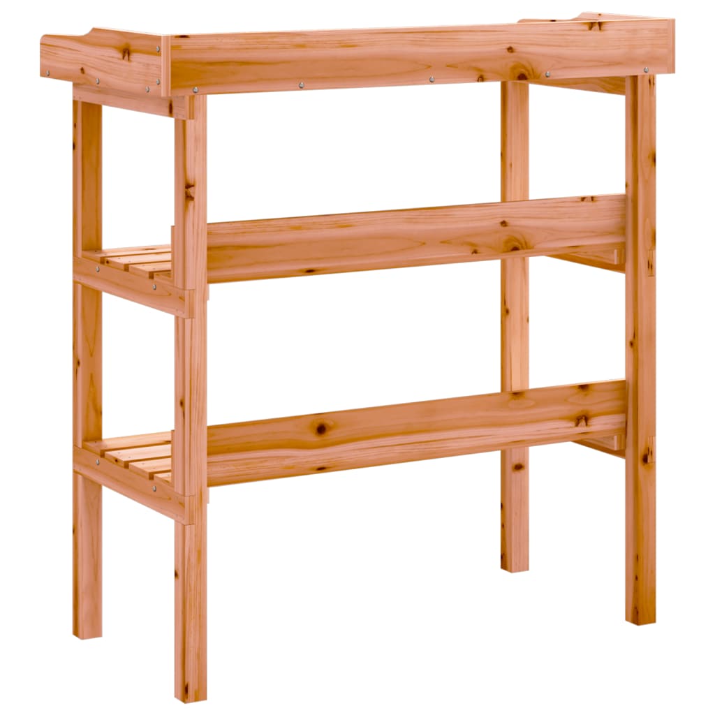 vidaXL Masă de plante cu raft, maro, 78x38x82,5 cm, lemn masiv de brad vidaXL Masă de plante cu raft, maro, 78x38x82,5 cm, lemn masiv de brad