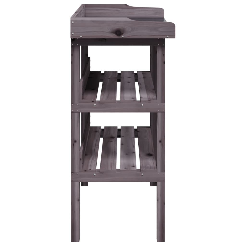 vidaXL Masă de plante cu raft, gri, 78x38x82,5 cm, lemn masiv de brad vidaXL Masă de plante cu raft, gri, 78x38x82,5 cm, lemn masiv de brad
