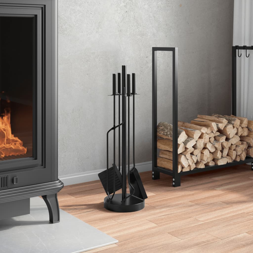 vidaXL Set de unelte pentru șemineu, 5 piese, 18x66 cm, oțel