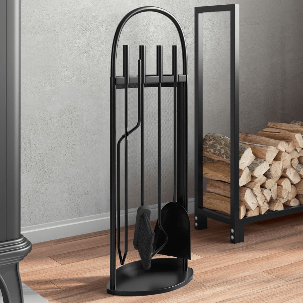 vidaXL Set de unelte pentru șemineu, 5 piese, 23x15x66 cm, oțel vidaXL Set de unelte pentru șemineu, 5 piese, 23x15x66 cm, oțel