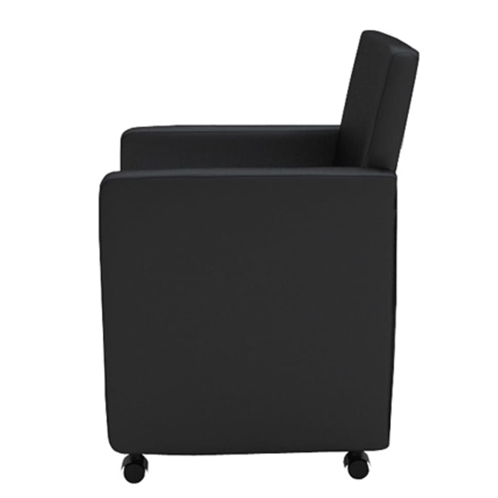 vidaXL Scaune de sufragerie, 6 buc., negru, piele ecologică