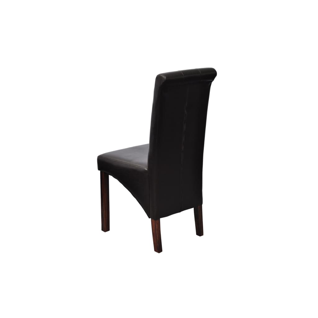 vidaXL Scaune de sufragerie, 6 buc., negru, piele ecologică