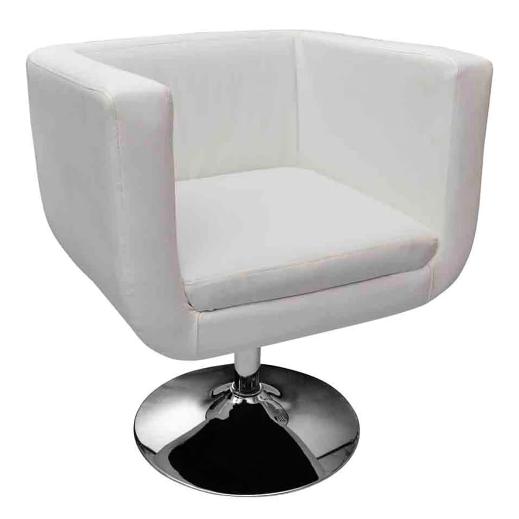 vidaXL Scaune de bar, 2 buc., alb, piele artificială vidaXL Scaune de bar, 2 buc., alb, piele artificială